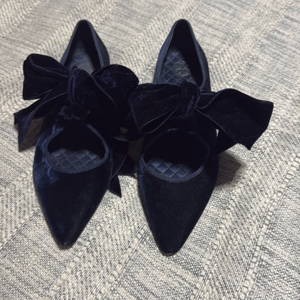 Tory Burch velvet bow flats